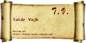 Tatár Vajk névjegykártya